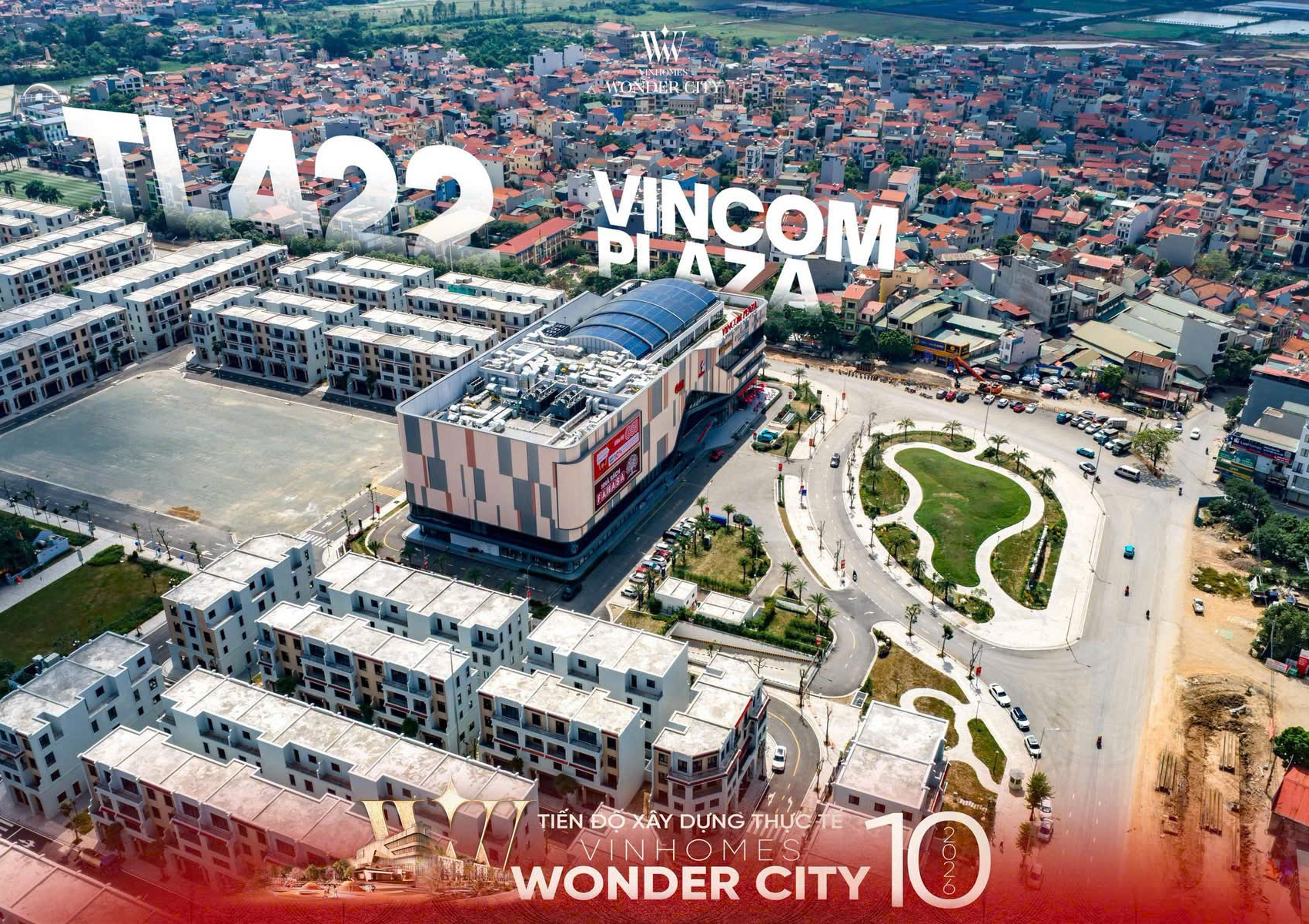 Bức ảnh chụp từ trên cao nhìn xuống Vincom Plaza Đan Phượng