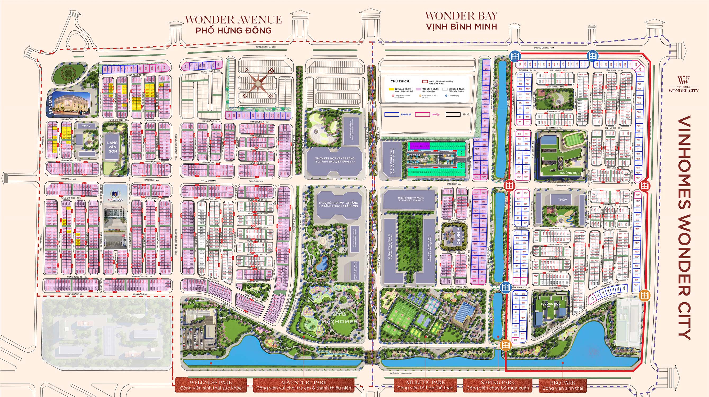 Tổng mặt bằng Vinhomes Wonder City Đan Phượng