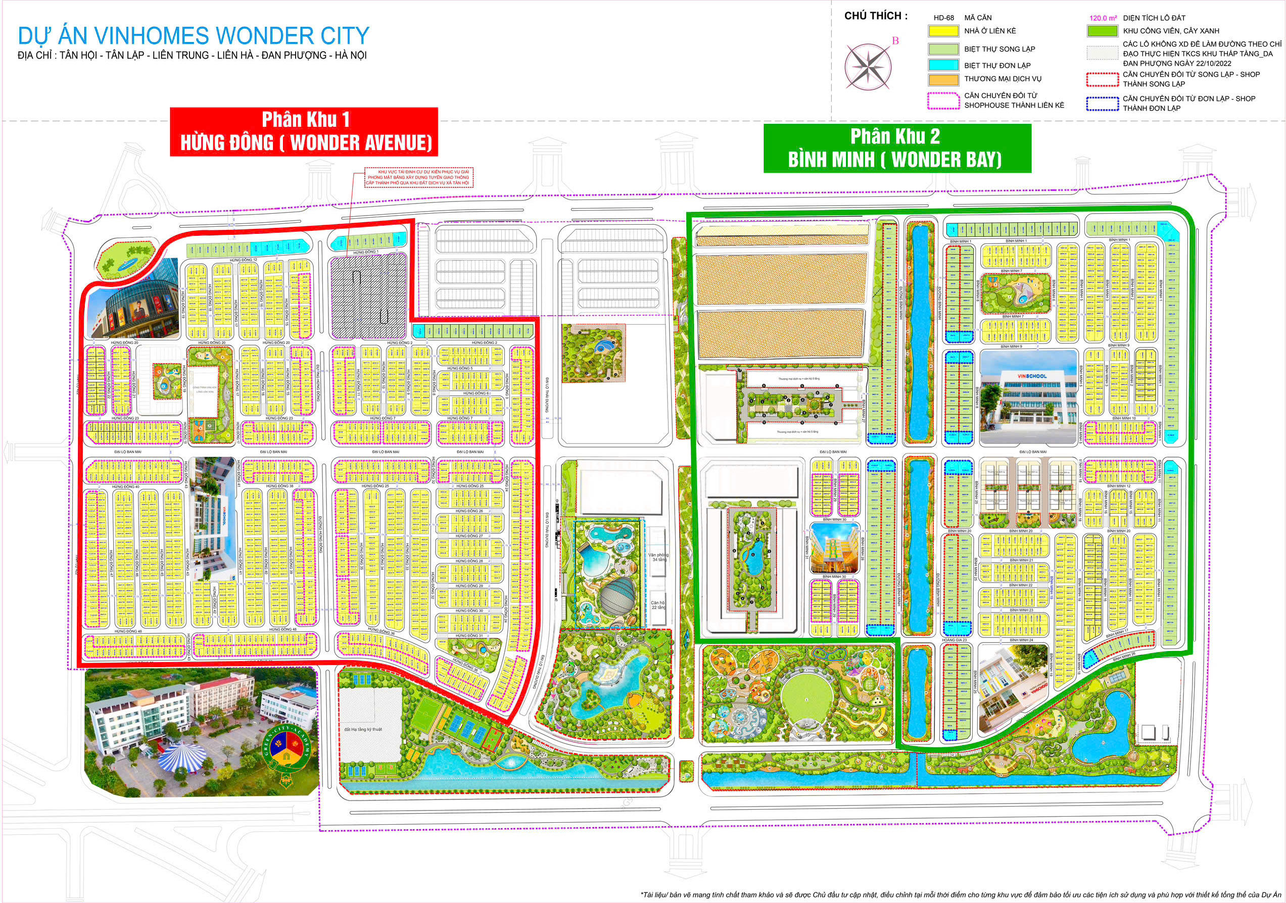 Mặt bằng tổng quan Vinhomes Wondercity Đan Phượng