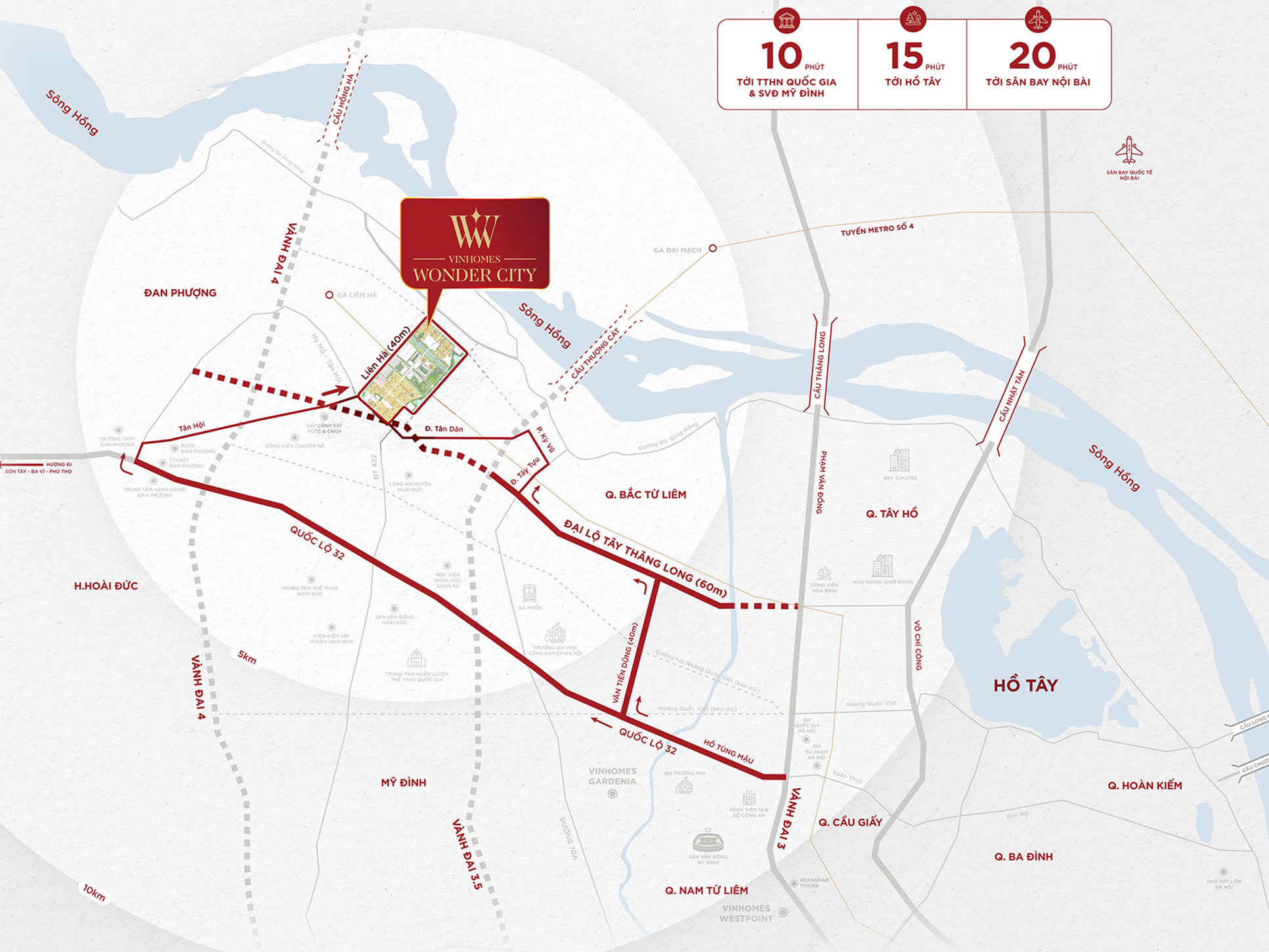 Vị trí Vinhomes Wonder City Đan Phượng